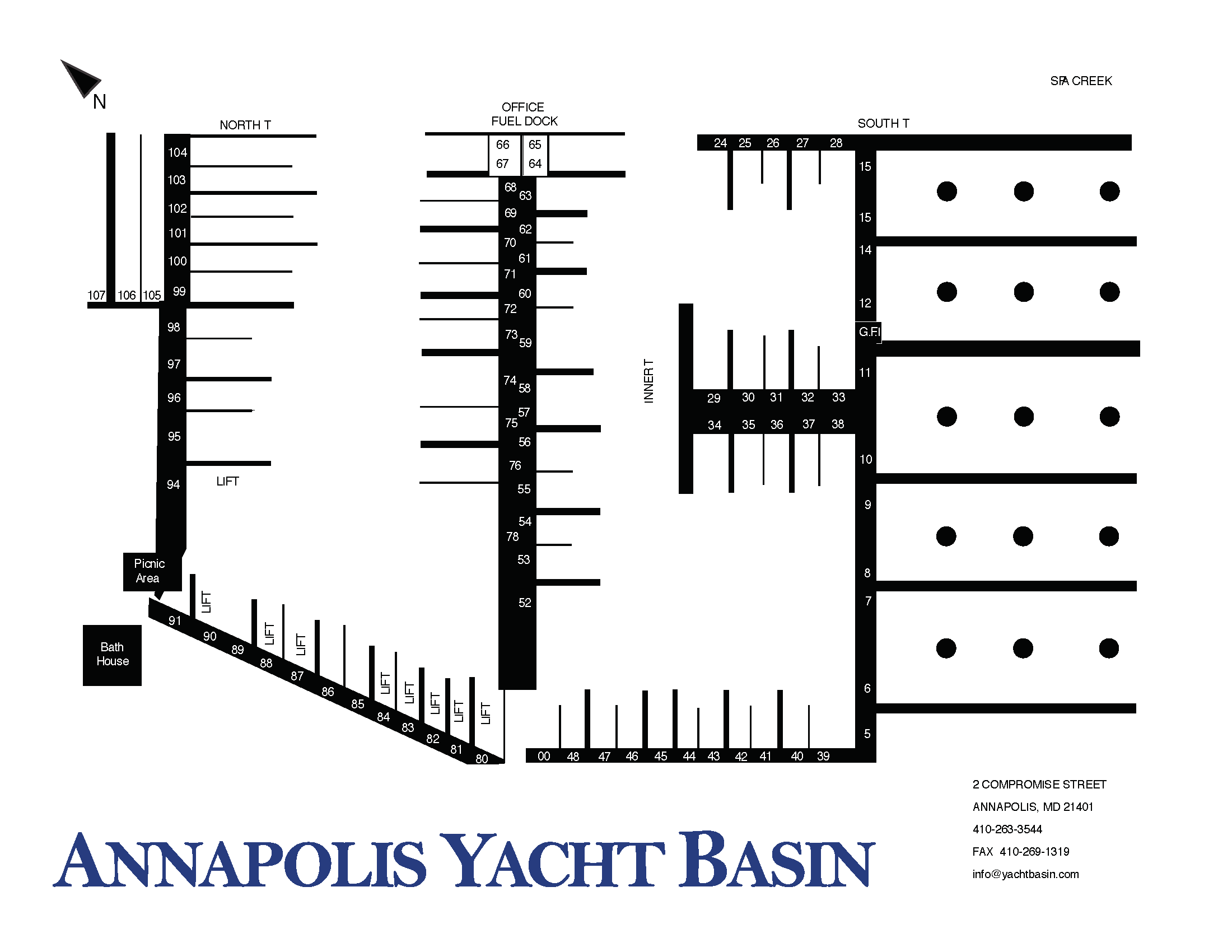 Annapolis Yacht Basin map layout