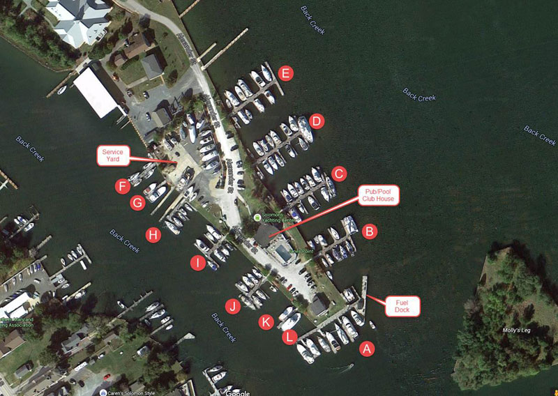 Solomons Yachting Center map layout